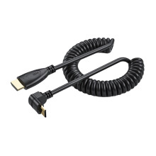 Câble à bobines à ressort Mini HDMI mâle vers HDMI mâle,-en haut