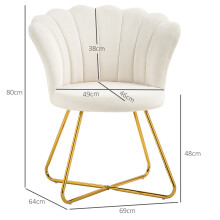 Velvet-Feel Lotus Petal Accent Chair