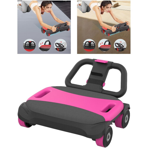Core Strength Training Equipment Training equipment Workout automatic 4 wheel abdominal roller, Violet 2