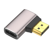 Adaptateur 8K 1.4, adaptateur plaqué or à 90-Coin côté gauche