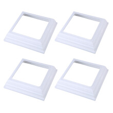 White Plastic Post Base Trim Skirt 4inch Interior Diameter for