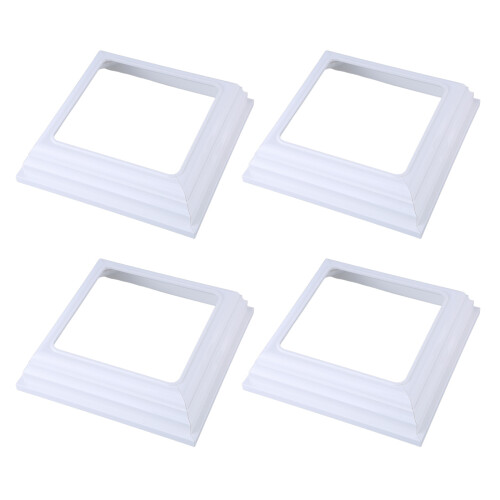 White Plastic Post Base Trim Skirt 4inch Interior Diameter for