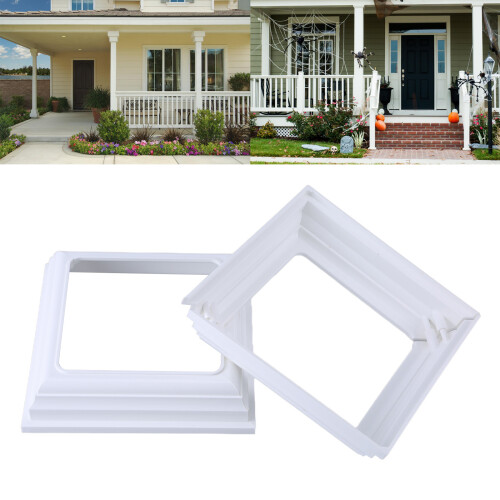White Plastic Post Base Trim Skirt 4inch Interior Diameter for 1