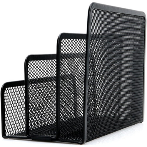 Black Wire Mesh Desk Letter Holder 2