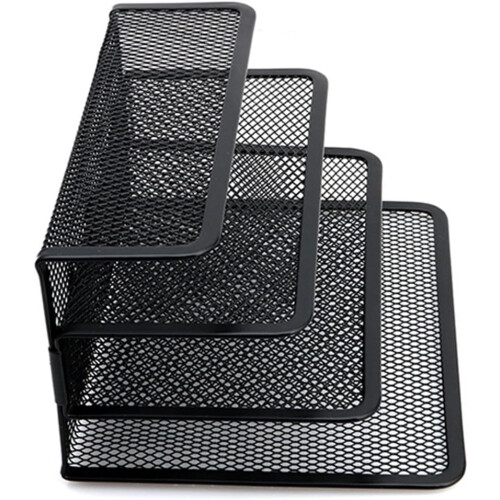 Black Wire Mesh Desk Letter Holder 1