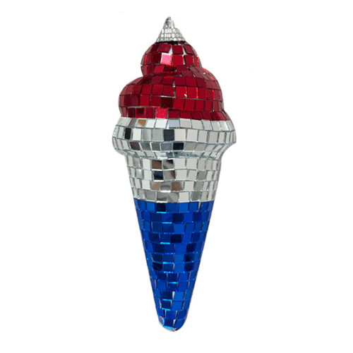 Reflektierende Ball-Serie, Eiscreme-Anhänger,-rot silberblau