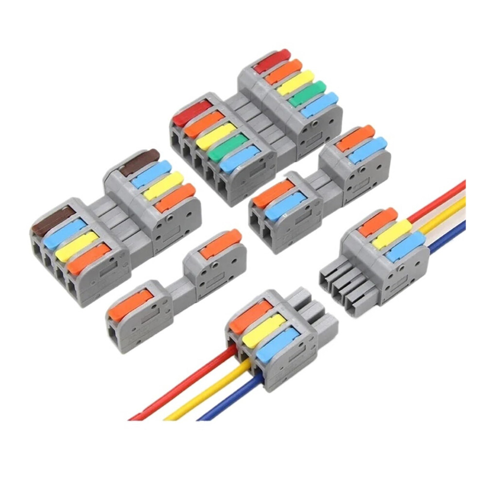 1100Pcs Docking Quick Wire Connector Compact Electrical Wiring Connectors Pushin Butt Conductor Terminal Block (Df2604d1, One Size) 9365049524179