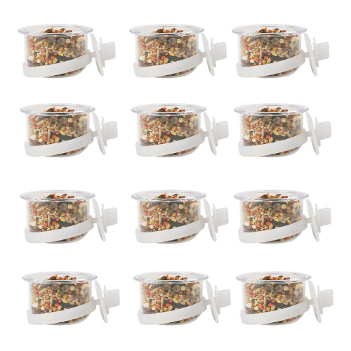 6/12PCS Vogelfütterungsbecher, transparent, zum-12PCS
