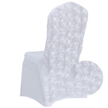 Rosen-Spandex-Stuhlbezug, elastischer einteiliger-Weiß