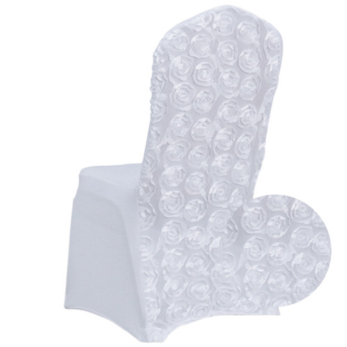 Rosen-Spandex-Stuhlbezug, elastischer einteiliger-Weiß