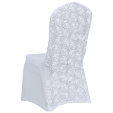 Housse de protection de chaise en forme de Rose,-Blanc
