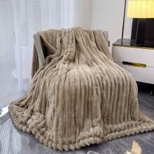 (Light Brown, 203cm*229cm-1pc) Solid Color Double-sided Plush Blanket, 1/2pcs Soft Skin-friendly Warm Throw Blanket, Multifunctional Blanket for
