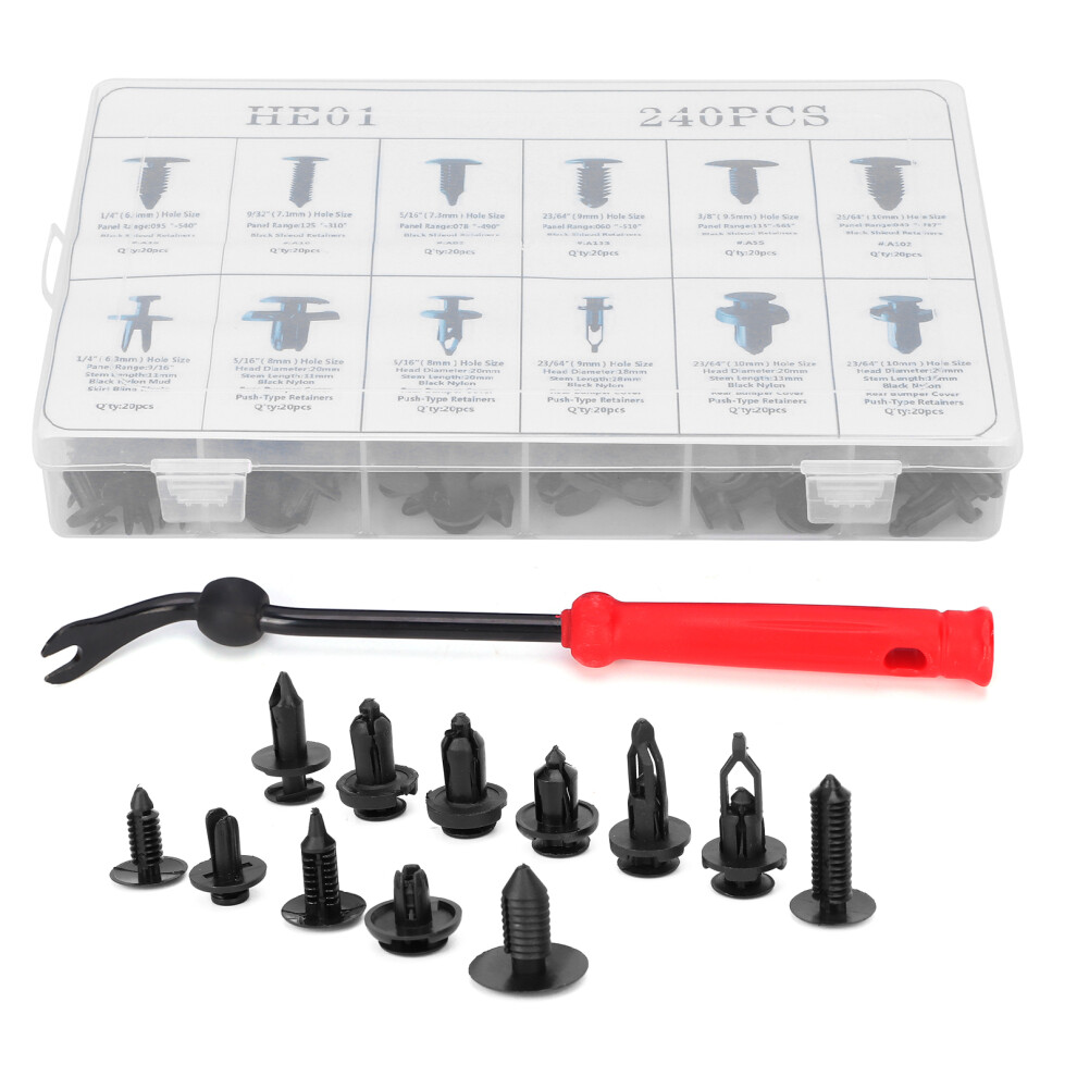Universal Retainer Clips Push Type Retainers Set Car Plastic Push Pin Rivet Fasteners Anti Wear Anti Corrosion Sturdy & Durable Nylon Material Save 9139052853553
