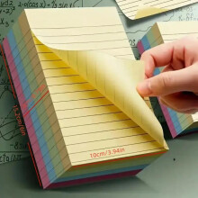 (Multicolor, 10cm*15.2cm) Portable Sticky Note, 1 Count 200 Sheets Colorful Horizontal Line Sticky Note, Easy to Use Sticky Note for Students &