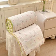 (YJXL-03, (79x91inch)200x230cm) Rose Garden Print Summer Cool Blanket, Soft Skin-friendly Air-conditioning Comforter, Breathable Summer Quilt,