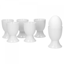 Lilli Set of 6 Egg Cups Porcelain White Classic Design for Elegant Breakfast