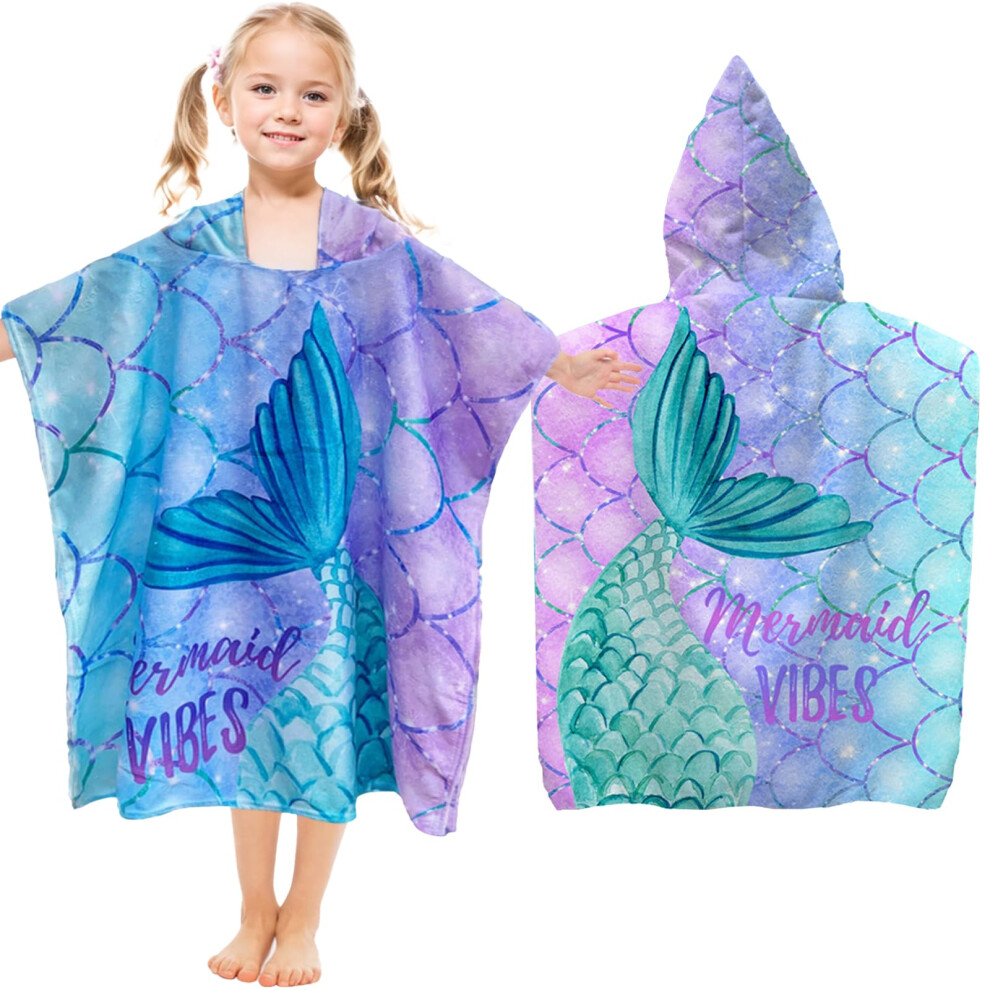 Mermaid 's Hooded Beach Towels, Bath Poncho for  and