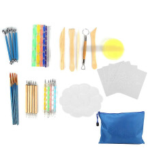 (As show, One size) DIY Mandala Dotting Tools Kit Rock Painting Craft Drawing Painting Dotting Tools Set38pcs / set