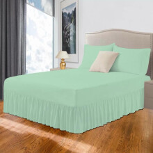 (Mint, Single Valance Sheet) Plain Valance Sheet Percale Egyptian Cotton Fitted Sheets | Easy Care 16" / 40cm Extra Deep Frilled Valance Fitted Bed