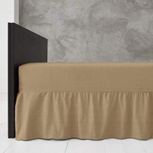 (Latte, King Valance Sheet) Plain Valance Sheet Percale Egyptian Cotton Fitted Sheets | Easy Care 16" / 40cm Extra Deep Frilled Valance Fitted Bed