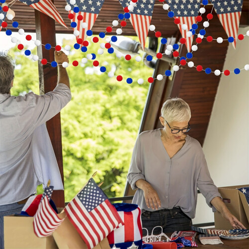 Patriotics Ball Garlands Tree Decors for Independences Day 1