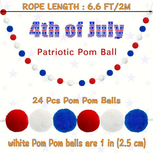 Patriotics Ball Garlands Tree Decors for Independences Day 2