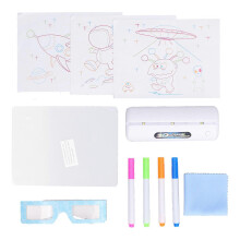 (As show, One size) 3D Magic Drawing Pad Fun Lightweight Reusable Educational Practical Fluorescent Luminous Writing Board for Children Style 3