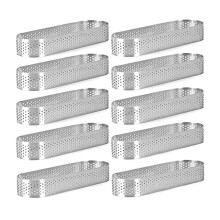 Oval Tartelette Moulds, Perforated Cake Ring, DIY Baking Tools (13x4x2cm)