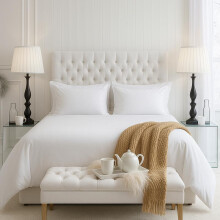 (White, Single) Luxury White Bedding Set UK - 4 Piece Microfibre Duvet Cover, Fitted Sheet & Pillowcases | Hotel Quality Super Soft