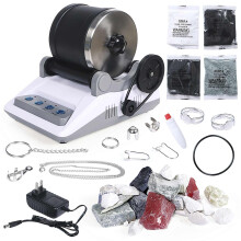 Rock Tumbler Kit with Cup, Rocks, Grain, Rubberised Shaft