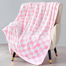 (Pink, 130x150cm (Teen/Twin)) Checkerboard Pattern Blanket, Soft Comfortable Plaid Print Throw Blanket, Christmas Decor Warm Napping Blanket for