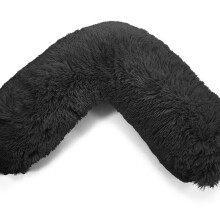 (Black Complete With Pillow) Homes & Linen Teddy V Shaped Complete V Pillow or V Case Only For Neck Maternity Back Support Soft Warm Plush Cosy Fle