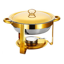 Stainless Steel Gold Warming Food Warmer, Buffet Server, Full Gold, 4.5L