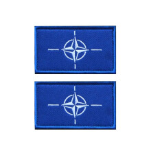 Pack of 2 Tactical NATO Flag Patch with Velcro for Clothing Bags Vest
