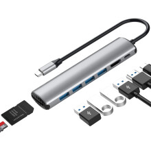 Hub USB-C multiporta, adattatore 8 in 1 con adattatore HDMI 4K, connessione Ethernet e 4 porte USB 3.0 ad alta velocità, per vari dispositivi smart