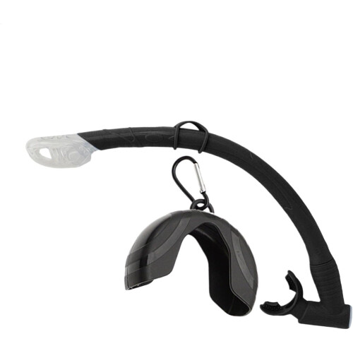 Swimming Snorkel Silicone Adjustable Strap Comfortable Mouthpiece 40cm Black 2