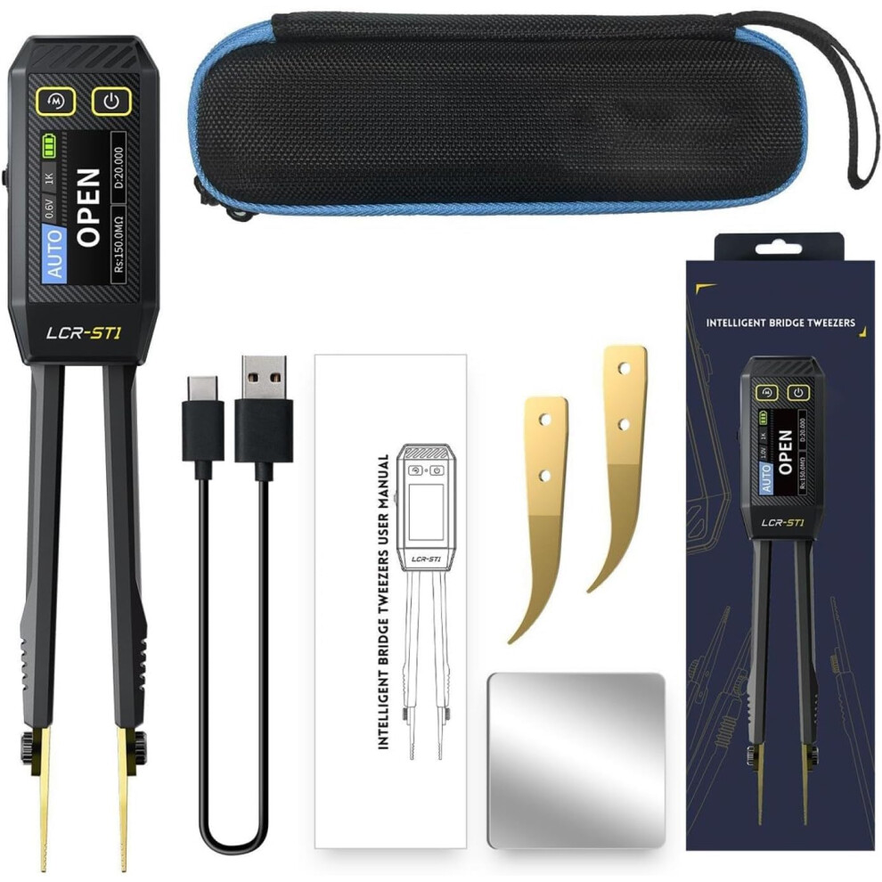 Lcrst1 Digital Bridge Gauge, Intelligent Tweezers, High Precision Lcr Measuring Tweezers 9365049527729