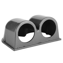 Dashboard Mount Holder Universal Gauge Pod Carbon Fiber Dual Hole Design Sturdy ABS Plastic Corrosion Resistant Heavy Duty Easy Installation 4 Auto