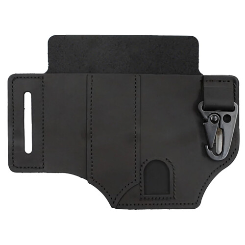 Tactical Leather Case Holster for Tools, Belt Organizer with Quick Release Clip for Flashlight, Knife, Multi Tool