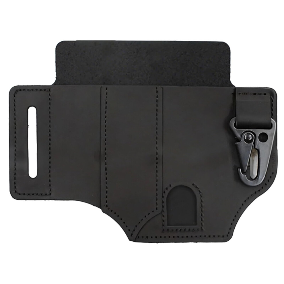 Tactical Leather Case Holster For Tools, Belt Organizer With Quick Release Clip For Flashlight, Knife, Multi Tool 9412369549853
