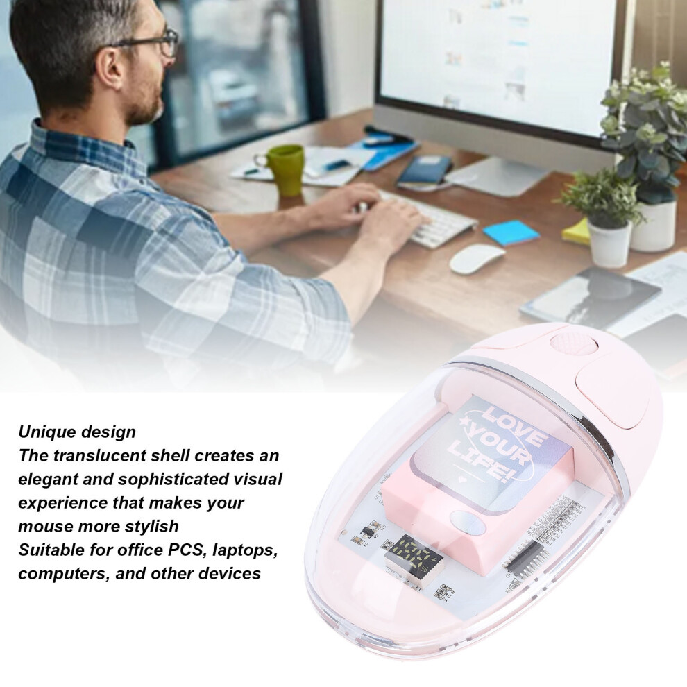 Bluetooth-Maus, Kabellos, Dual-Modus, 2,4 G, Pink 8141948128899