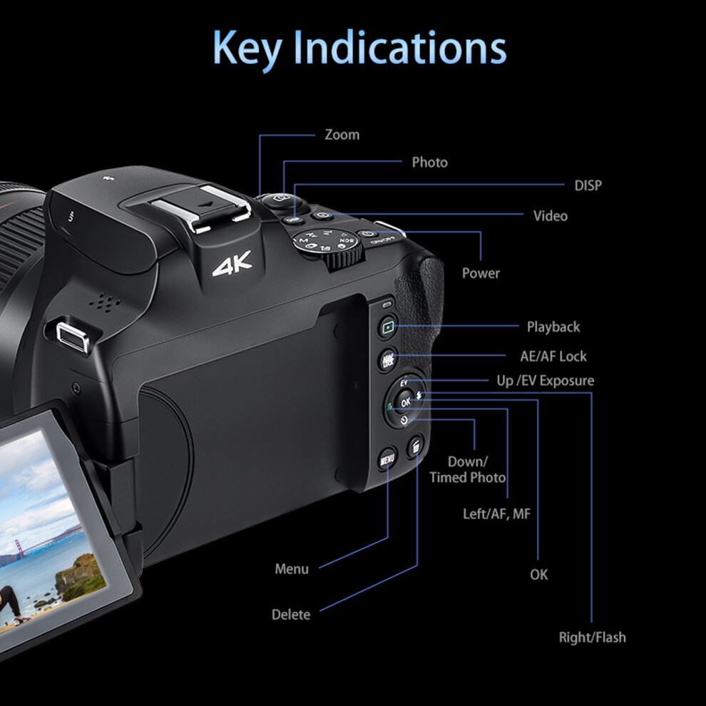 4K-Digitalkamera Fã¼R Fotografie Und Video, Wifi, 8141948155413