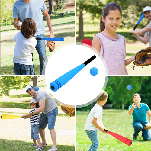 Foam Baseball Bat PVC Tubes High Density Safe Game Blue 2