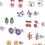 30 Paar Ohrstecker-Set, exquisite, modische, bunte 8
