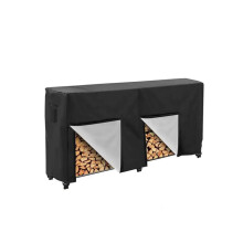 Firewood rack cover for wood storage with double door