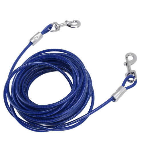 Hunde-Anbindekabel, Stahldraht, Doppelkopf, 2