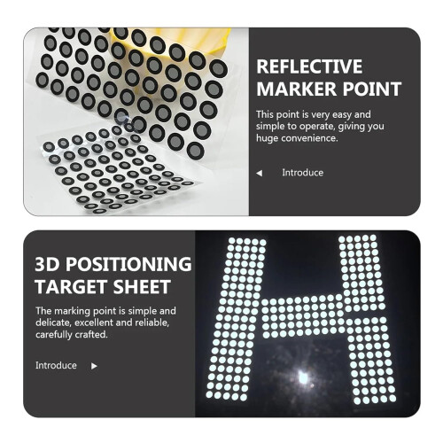 4 sheets reflecting, 3D scan reference points, marking stickers, film marker, reflection markers for handheld scanner precise tracking points 1