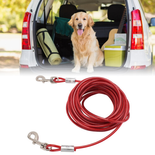 Hunde-Anbindekabel, Stahldraht, Doppelkopf,