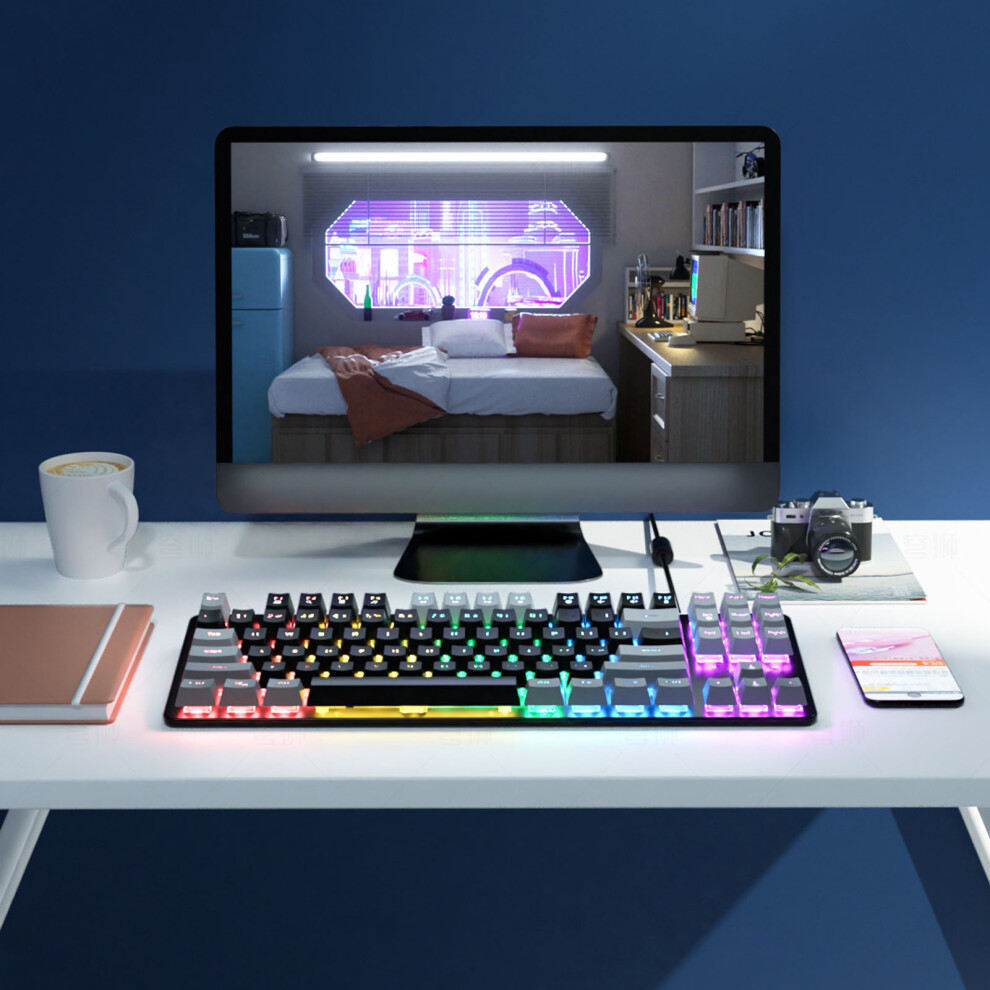 Mechanische Tastatur Mit Blauem Schalter, 87 8141948194009