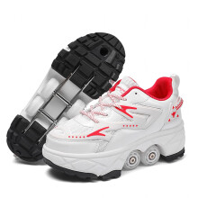Roller Skates With Retractable Wheels, Ideal For Outdoor Sports Skating Travel,White3EU37/UK4.5